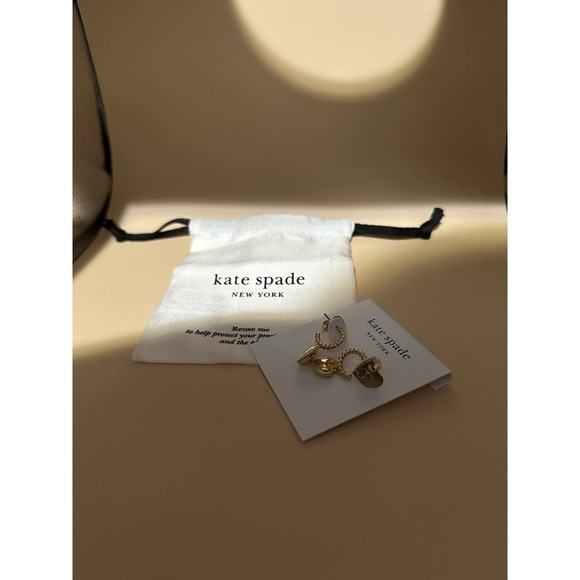 Kate Spade Yours Truly Pave Heart Drop Earrings NWT - Picture 1 of 3